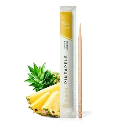 Produktbild: Wunder Zahnstocher mit Geschmack - 200x Zahnstocher einzeln Verpackt - in 8 erfrischenden Sorten - Plastikfreies Kaugummi - frischer Atem mit Aromatisierte Zahnstocher - Zuckerfrei