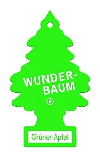 Produktbild: WUNDER-BAUM Auto-Lufterfrischer I Anhänger für langanhaltenden Duft im Auto oder zu Hause I Grüner Apfel, 1 Stück