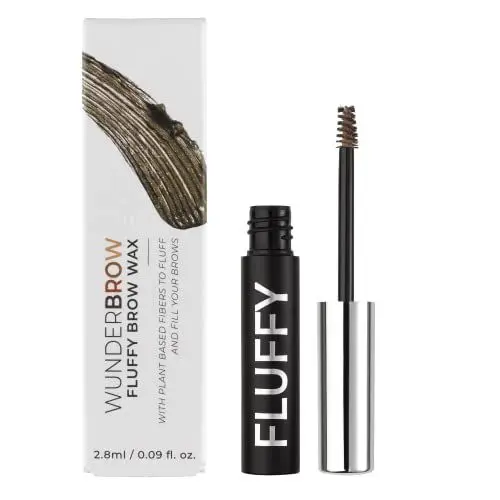Produktbild: WUNDERBROW Fluffy Volumen Augenbrauenwachs in Schwarz/Braun – Wasserfestes Augenbrauengel für langen Halt, vegan und ohne Tierversuche