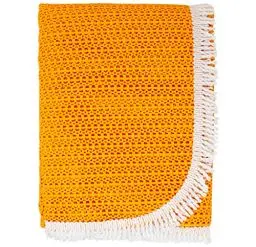 Produktbild: Wunderlich Gartentischdecke Rustikal mit Fransen, Weichschaummaterial - Orange 130cm x 160cm