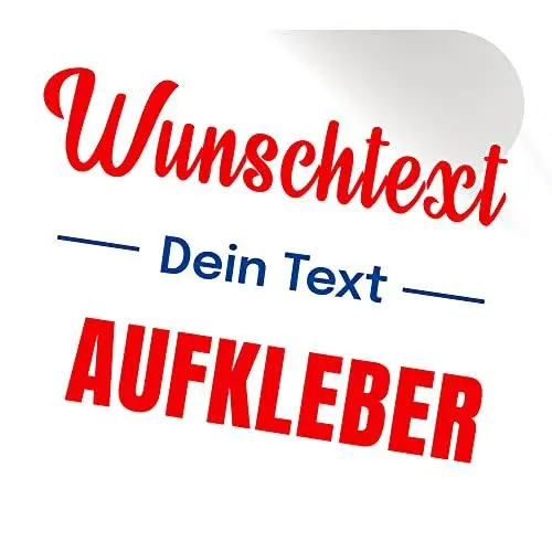 Produktbild: Wunschtext Aufkleber Auto Motorrad Fahrrad Boot-klebt auf jeder glatten Oberfläche - Aufkleber selbst gestalten - 10cm bis 124cm Länge Auto Aufkleber Buchstaben Aufkleber car Sticker - Klebebuchstaben