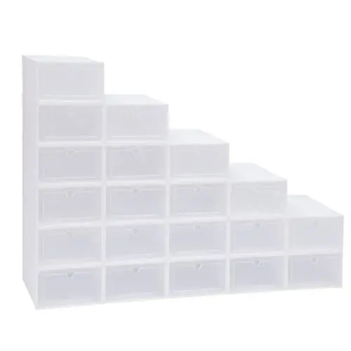 Produktbild: WUPYI2018 Schuhkarton Schuhboxen, Schuhaufbewahrung Kunststoffbox, 20er-Set Transparent Schuhaufbewahrung Schublade Stapelbar Aufbewahrungsbox, 33x23x14cm