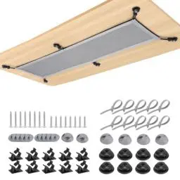 Produktbild: WurdeWindig-Kabelnetz Schreibtisch für Kabelmanagement -Kabelkanal Schreibtisch Netz- Flexible Kabelorganisation Kabel Verstecken für Schreibtischplatte,95 * 24cm,Grau.
