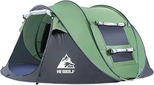 Produktbild: Wurfzelt Pop Up Zelt 2-4 Personen Camping Zelt mit Vorzelt Automatik Ultraleichtes Familienzelt Sekundenzelt Sonnenschutz Cabana Zelt für Outdoor Camping Festival, Großes Armeegrün(Armeegrün, XL)