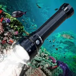 Produktbild: Wurkkos DL70 Tauchlampe, 13.000 Lumen Tauchen Taschenlampe, 4*XHP50.2 LEDs Unterwasser Taschenlampe, Super Hell Tauchlampe mit 2 * 5000 mAh Wiederaufladbares Akku und Ladegerät