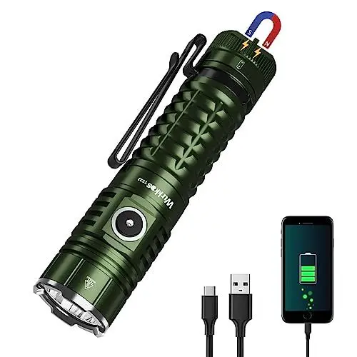 Produktbild: Wurkkos TS22 XHP70.2 LED Taschenlampe Extrem Hell, 4500 Lumen USB C Aufladbar Taschenlampe mit Magnet Multifunktions Arbeitsleuchte, IPX8 Wasserdichte Taschenlampen für Camping, Outdoor, Notfälle