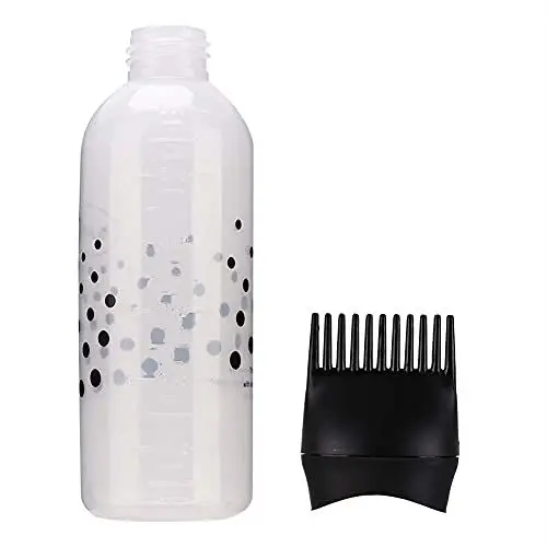 Produktbild: Wurzelkamm-Applikatorflasche 6oz, Haarfärbe- und Färbewerkzeug mit Kamm, Abgestufte Skala, für den Professionellen und Heimwerkergebrauch, Schwarz/Blau/Rosenrot, Friseurerlebnis