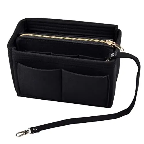 Produktbild: WUUDWALK Filz Taschenorganizer Für Frauen Handtaschen, Organizer, Tragetasche, Einsatz In Tasche, Handtasche,mit Abnehmbare Reißverschluss Fächer und Schlüsselkette