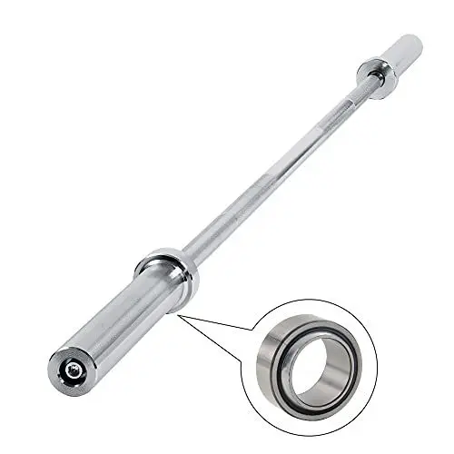 Produktbild: wuuhoo® Langhantelstange Maxi, 180cm Hantelstange bis 120 KG, olympische Scheibenaufnahme 50mm, Stahl verchromte Hantel mit 11,8 KG Eigengewicht, gerändelter Griff 28mm- Fitnessgerät für Zuhause