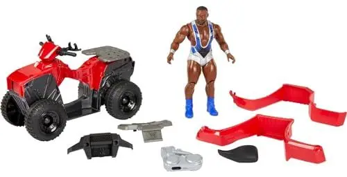 Produktbild: WWE HDM06 - Wrekkin Slam 'N Spin ATV mit drehenden Lenkstangen u, inkl. 15cm Big E Basic Action Figur, Spielzeug Geschenk für Kinder ab 6 Jahren