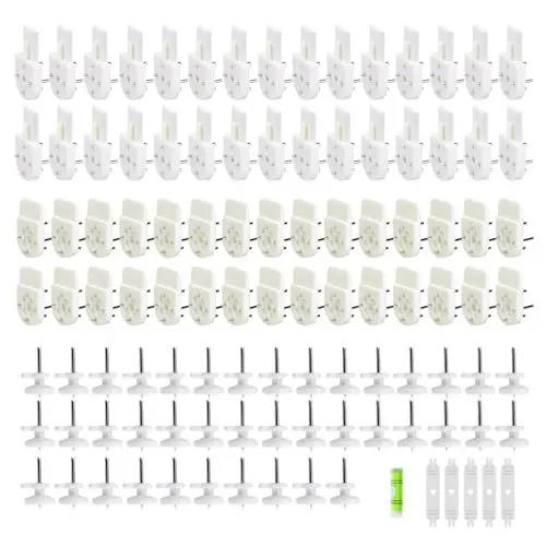 Produktbild: WYAN 100 Stück spurlose Bilderhaken für harte Wand, unsichtbare Nagelschrauben Wandhaken, Bildaufhängung Kit für Bilderrahmen Fixierung, für harte Wand Bilderrahmen Staffelei(3 Arten)