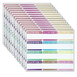 Produktbild: WYAN 180 Stück Namensschild Aufkleber,personalisierte Namensaufkleber,Farbige Selbstklebeetiketten geeignet,für Schule, Büro, Parteien, Küche, Kinder Kleidung(7.2 * 4.5cm)