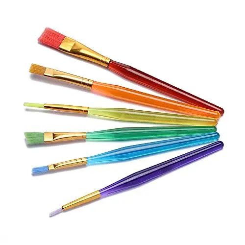 Produktbild: WYAN 6 Bunte Aquarell-Gouache-Pinsel，Nylon-Haar-Malpinsel-Set Künstlerbedarf Kunst und Handwerk