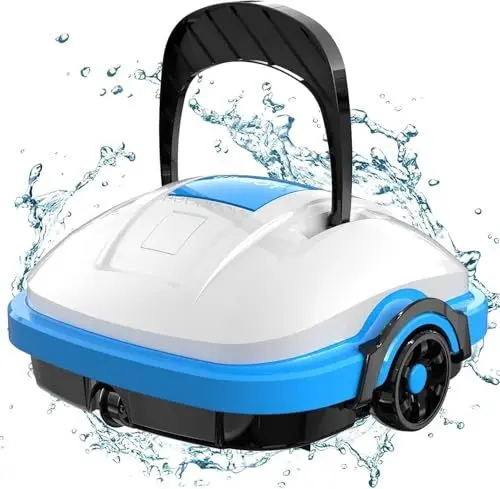 Produktbild: Poolroboter Akku Ohne Kabel Poolsauger Roboter mit Dual-Antriebsmotoren Und Doppelfiltration, Automatisches Parken Poolroboter Akku Robotersauger für Flachem Boden Aufstellpools bis 50 m² Saugroboter