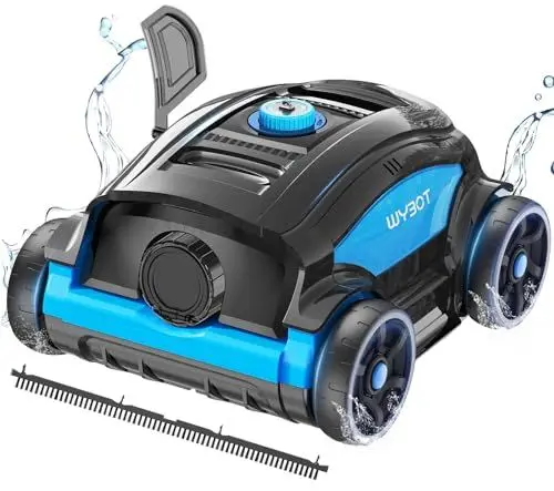 Produktbild: WYBOT WY1103 Poolroboter, Poolsauger Kabellos mit Akku, 120 Min. Laufzeit, für Aufstellpools bis 120 m², Doppelmotoren, Große Bürste&Saugöffnungen, Verstellbare Düse(Schwarzblau)