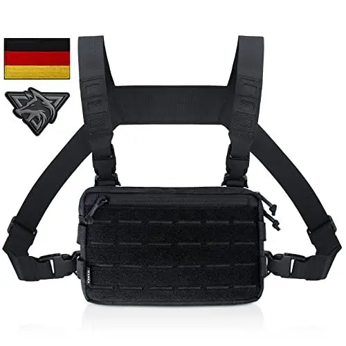 Produktbild: WYNEX Tactical Chest Rig Pack für Männer, Laufende Brusttasche mit Frontschlaufe Airsoft Recon Chest Rigs für Jagd Outdoor EDC Combat