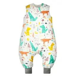 Produktbild: WYTbaby Schlafsack mit Füßen 1.0 Tog, 100% Baumwolle Schlafsack mit Beinen Ganzjahres Babyschlafsack für Junge Mädchen 90cm (Kinder Höhe 90-100cm)