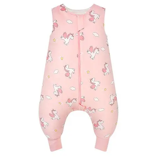 Produktbild: WYTbaby Schlafsack mit Füßen 2.5 Tog 100% Baumwolle Schlafsack Baby Winter Herbst Warm Babyschlafsack Für Jungen Und Mädchen, 70cm/Baby Höhe 65-80cm