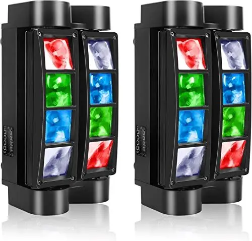 Produktbild: WZYBUTA 2pcs Moving Head Spider Lichteffekt DJ Partylicht Disco LED Bühnenlicht dmx512 with RGBW Lichter für Bar Weihnachten Halloween Party