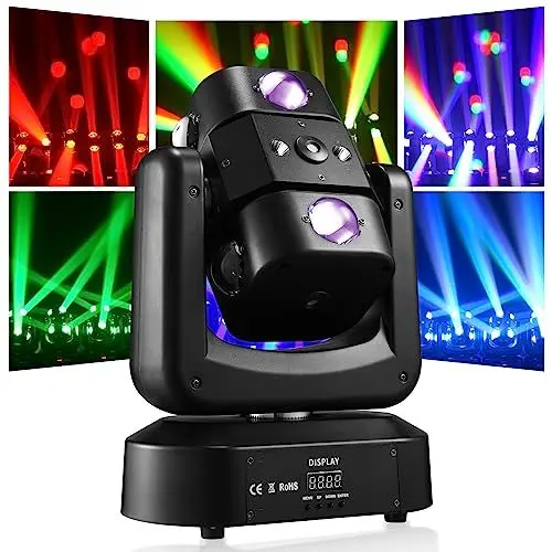 Produktbild: WZYBUTA Moving Head 150W LED Bühnenlicht RGBW Beam Stroboskoplicht dmx512 Disco licht für DJ Bar Party Club Weihnachten Beleuchtung