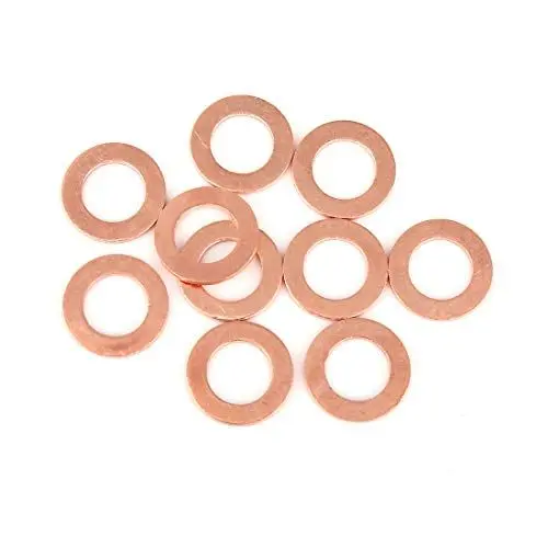 Produktbild: X AUTOHAUX 10Stk. Kupfer Unterlegscheibe Flachdichtung Ring für Auto 12 x 19 x 1,5 mm