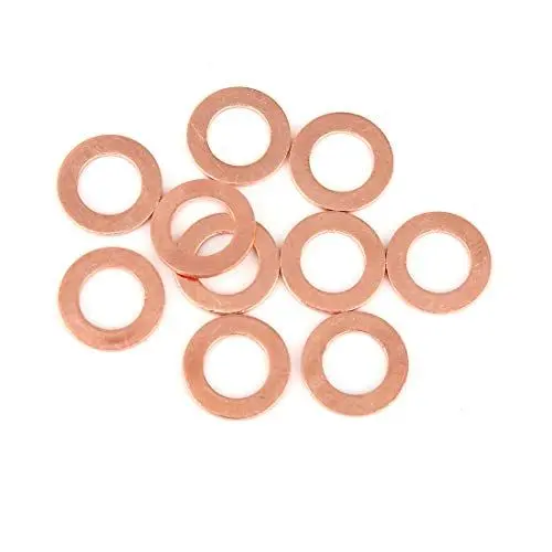 Produktbild: X AUTOHAUX 10Stk. Kupfer Unterlegscheibe Flachdichtung Ring für Auto 12 x 20 x 1,5 mm
