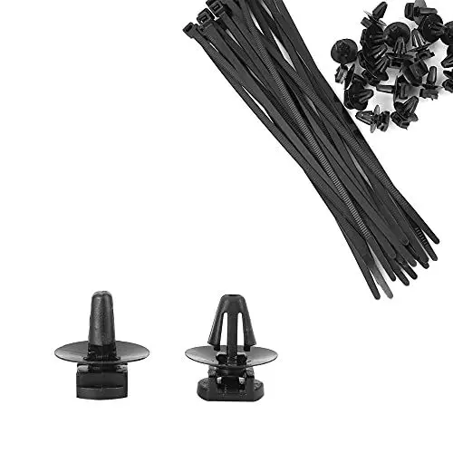 Produktbild: X AUTOHAUX 20Stk.Auto Halteclip 18mm Formen Clip Halter Verschluss mit Kabelbinder Schwarz für Audi für VW für Skoda