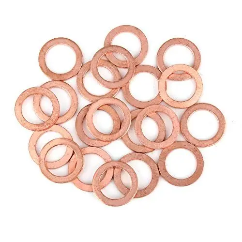 Produktbild: X AUTOHAUX 20Stk. Unterlegscheiben Kupferscheibe Flach Dichtring Ring für Auto 14 x 21 x 1,5mm