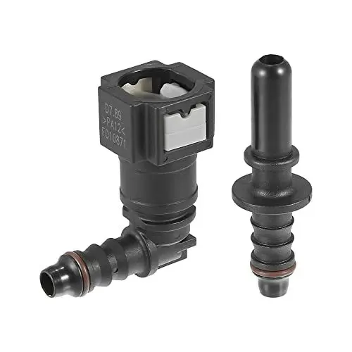 Produktbild: X AUTOHAUX 2 Stück Kraftstoffleitung Verbinder Schlauchkupplung 90 Grad Kraftstoffschlauch Schnellverschluss 7,89mm auf 8mm Verbindungsstück