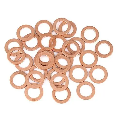 Produktbild: X AUTOHAUX 30Stk. Kupfer Unterlegscheibe Flachdichtung Ring für Auto 10 x 15 x 1,5 mm