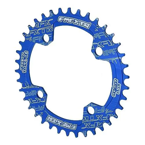 Produktbild: X AUTOHAUX 104 BCD Fahrrad Kettenblatt 38T Kurbelgarnitur Breiter Einziger Kettenring für Rennrad Mountainbike BMX MTB Blau