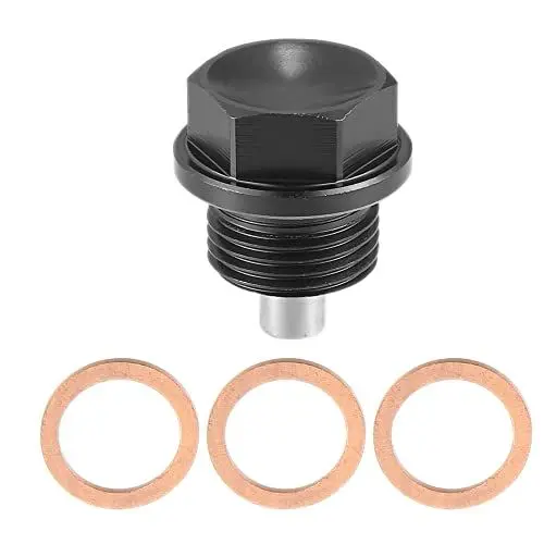 Produktbild: X AUTOHAUX Ölablassschraube mit Dichtring Magnetische Ölablassschraube M18x1,5 Magnetische Dichtunge Schwarz
