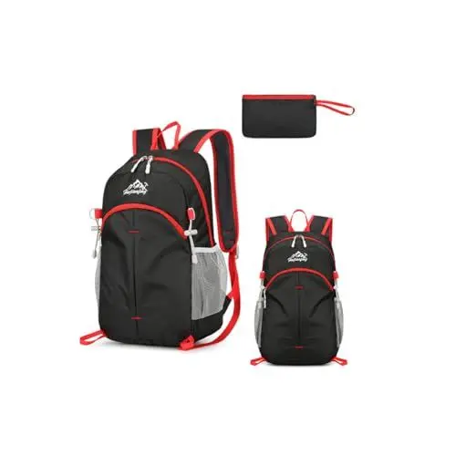 Produktbild: X W EI UNION Leicht Wanderrucksack 22L Klein Rucksack Faltbarer Rucksack Packbare Wasserdicht Daypack für Damen Herren Outdoor Camping Reisen Klettern