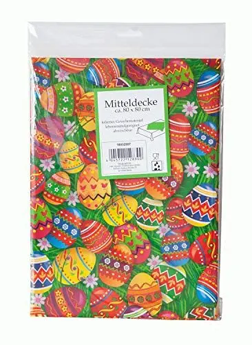 Produktbild: X Mas and More 14.703-06 - Mitteldecke Ostern, ca. 80 x 80 cm aus foliertem Gewebematerial