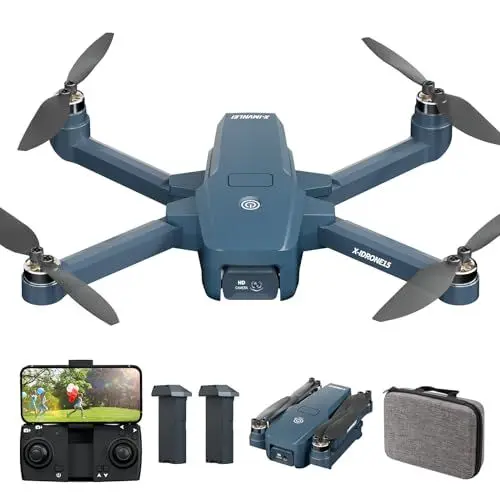 Produktbild: X15 Drohne mit bürstenlosem Motor, 1080P HD-Kamera für Anfänger, 11 m/s MAX Livello Vento 4, Fernbedienung, 5G WiFi FPV Video, Erwachsene, Professional, RC-Quadcopter, UAV, Helikopter-Drohne, 2 Akkus