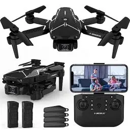 Produktbild: X19 Drohne mit 2 Kamera für Erwachsene,RC Mini Drohnen mit Camera 720P,WiFi FPV Drone mit 20 Min Lange Flugzeit,Faltbare kinderdrohne mit One Key Start/Landen and Höhenhalten für Anfänger,2 Batterien