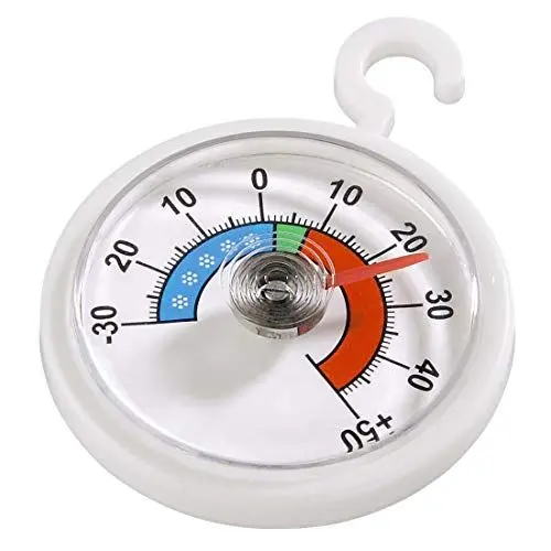 Produktbild: Xavax Analoges Thermometer zum Aufhängen im Kühlschrank, Gefrierschrank, Tiefkühltruhe, Weinkühlschrank, Minibar, min. -30 Grad, max. +50 Grad, rund, weiß