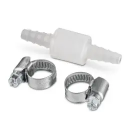 Produktbild: Xavax Rückschlagventil mit 2 Schlauchschellen (für Ablaufschläuche bis 10 mm Durchmesser, verhindert Rückfluß von Abwasser, u.a. für Waschmaschine, Wäschetrockner, Kondenstrockner geeignet)
