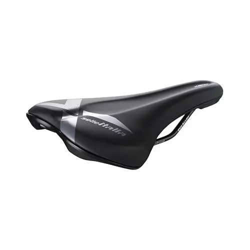 Produktbild: Selle Italia X-Bow – Enduro Fahrradsattel für E-Bike und E-Mountainbike, Fec-Alloy-Schiene, Stoßdämpfer, Größe L1, Schwarz