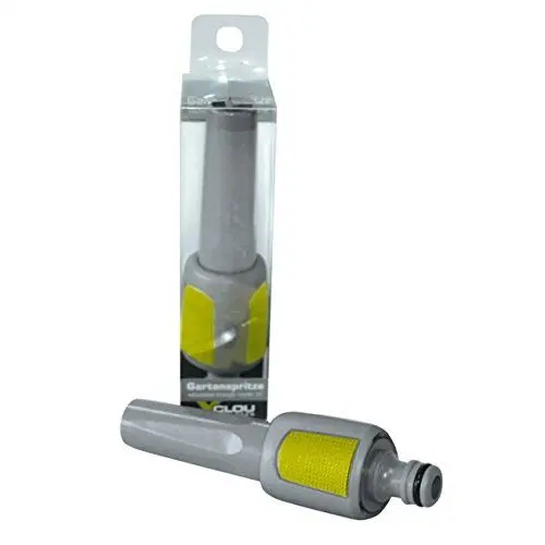 Produktbild: Xclou Gartenspritze, Schlauchdüse, stufenlos regulierbar, passend für alle gängigen Stecksysteme, Griff mit grüner Gummierung, grau