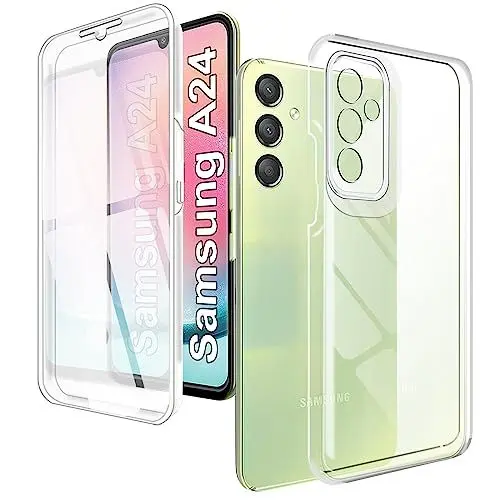 Produktbild: XCYYOO Hülle für Samsung Galaxy A24 Transparent 360 Grad Komplettschutz Samsung Galaxy A24 Handyhülle mit Integriertem Displayschutz Schadensichere Ultradünn Silikon Schutzhülle