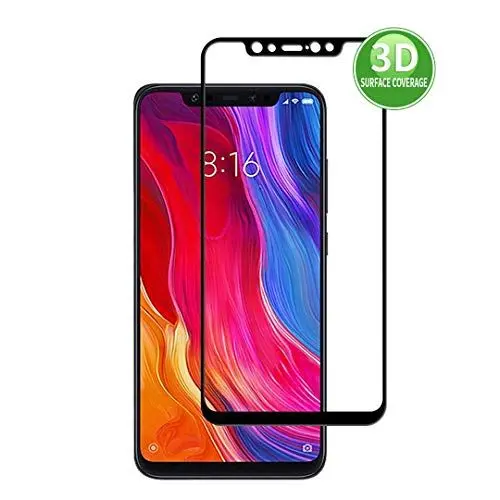 Produktbild: X-Dision 3D Schutzfolie Vollbildschutz Kompatibel mit Xiaomi Mi 8 (Schwarz), HD-Komplettabdeckung, 9H Härten von Glasschutz, Anti-Fingerabdruck und Anti-Shatter