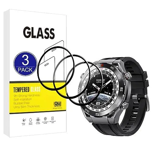 Produktbild: X-Dision (3 Stück) Displayschutzfolie kompatibel mit Huawei Watch Ultimate,(Kratzfest, High Definition)(3D Curved Full Cover) Schutzfolie für Huawei Watch Ultimate