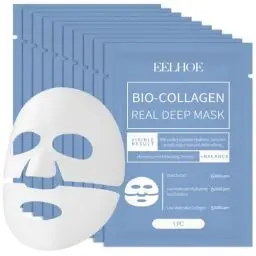 Produktbild: XEERUN Bio-Collagen Real Deep Mask, 10PCS Kollagen Mask Overnight, Collagen Mask for Face, Anti-Falten Lifting Gesichtsmaske, Lösliche Kollagen-Ergänzungsfolie, Pore Minimizing, Elasticity Improvem