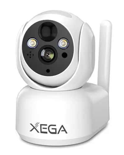 Produktbild: Xega 4G LTE Überwachungskamera Innen Akku mit SIM Karte, 2K PTZ 355°/100° Schwenkbar, Ohne WLAN Kamera mit 7800mAh Batterie, Farb-Nachtsicht, AI PIR Kennung, TF&Cloud-Speicher, Zwei-Wege-Audio, IP65