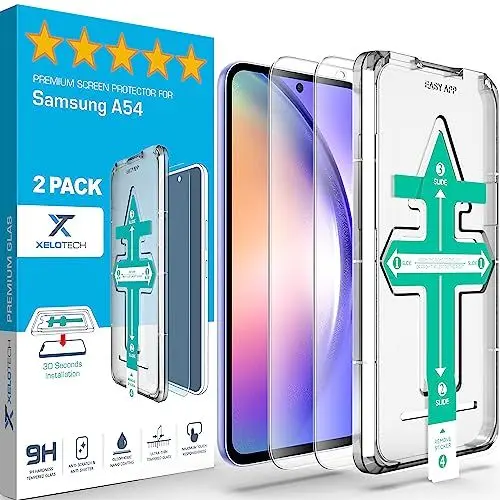 Produktbild: XeloTech Schutzglas für Samsung Galaxy A54, aus Panzerglas, 9H+ Härte, 2 Stück