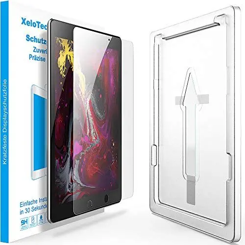 Produktbild: XeloTech Schutzglas für iPad Air 10.5 Zoll (2019) / iPad Pro 10.5 (2017) - Mit Schablone zur Positionierung - Hartglas Schutzfolie - 9H+ Härtegrad