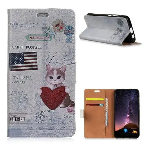 Produktbild: XFDSFDL® Schutzhülle für OnePlus 12 (6,82 Zoll) PU Lederhülle Flip Cover Katze Muster mit Ständer Magnetverschluss Taschen Kartenfächern Brieftasche Hülle 06