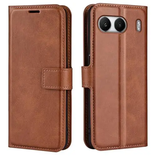 Produktbild: XFDSFDL® Schutzhülle für OnePlus Nord 4 CPH2663 (6,74 Zoll) Buchstil PU Lederhülle Links/Rechts Offen Flip Case mit Magnetverschluss Taschen Kartenfächern Brieftasche Ledertasche Dunkelbraun