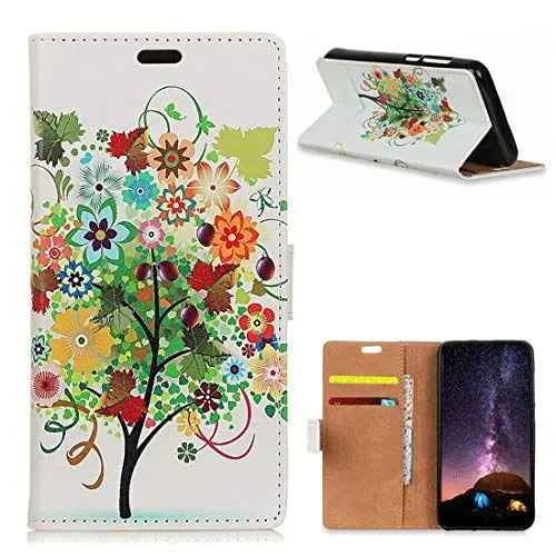 Produktbild: XFDSFDL® Schutzhülle für OnePlus Nord N100 (6,52 Zoll) PU Lederhülle Flip Cover Obstbaum Muster mit Ständer Magnetverschluss Taschen Kartenfächern Brieftasche Hülle, 04